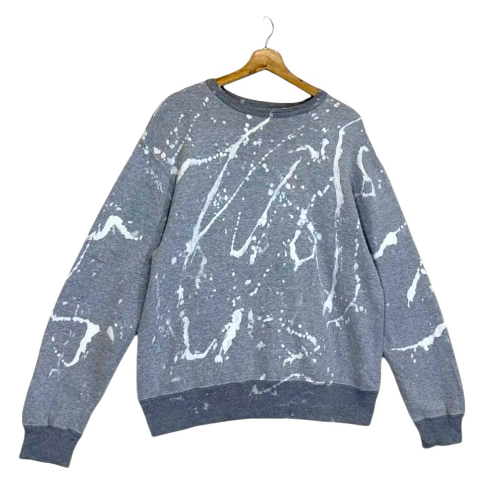 Beans plus x Issey Miyake Gray Splatter Design Men's Sweater - Picture 2 of 6